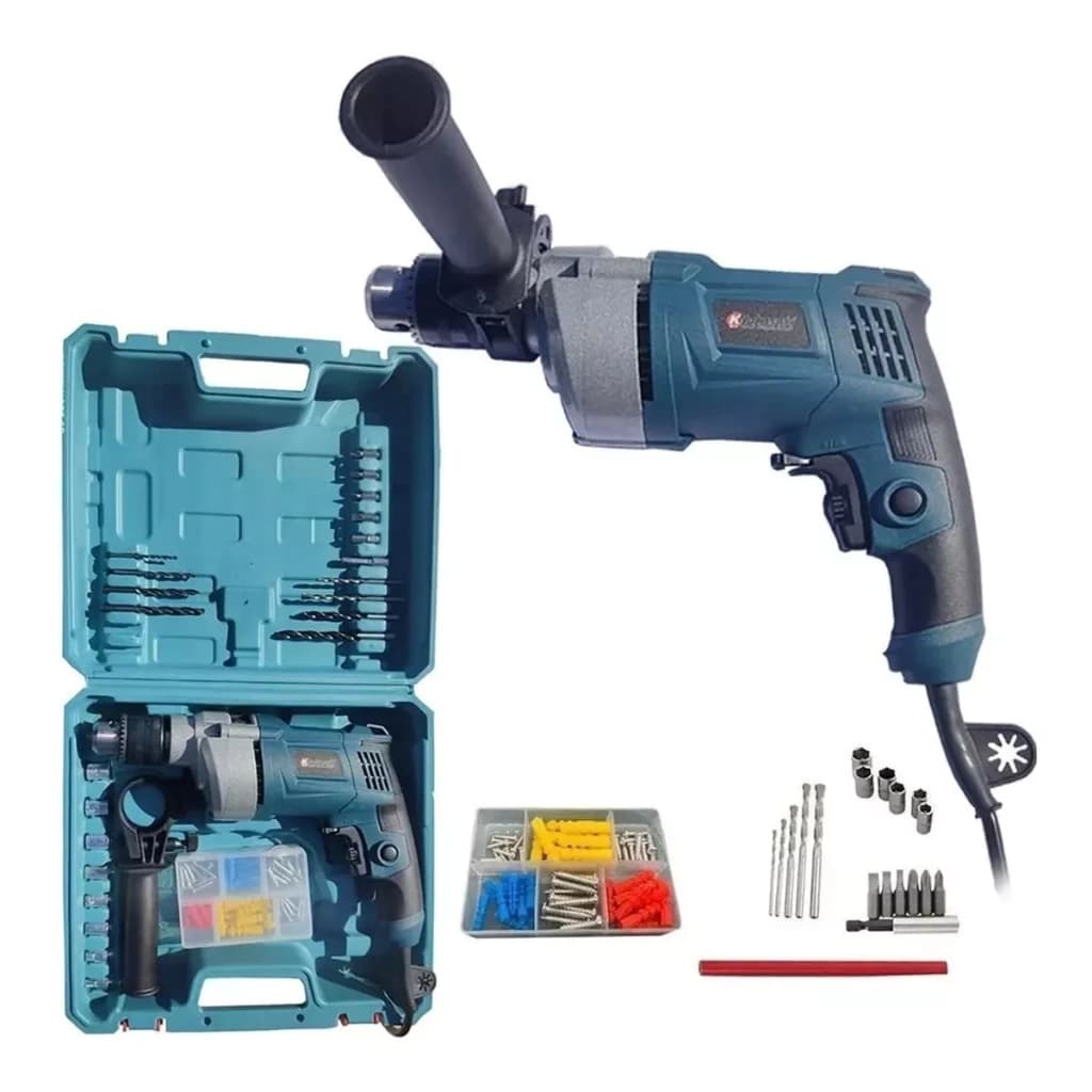 Furadeira E Parafusadeira De Impacto 950w 26 Peças com Maleta Brocas e Acessórios