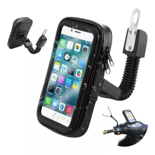 Suporte Bolsa Case Capa Celular Moto Retrovisor Prova D'água E 6.5"