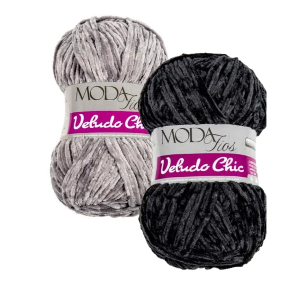 Kit 2 Novelos Fio Lã Veludo Chic Moda Fios 100g - 170 m Amigurumi Tricô Crochê