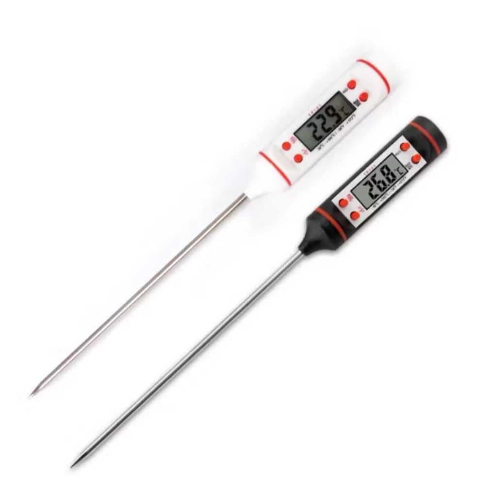 Termômetro Culinário Digital (1 Unidade) Alimento Cozinha Carne Bebidas Líquidos Quente Frio - MPBolos Alta Precisão.
