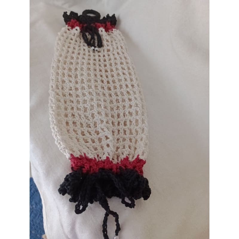 puxa saco de crochê simples/porta sacola feito no barbante/cozinha/ decoração artesanal
