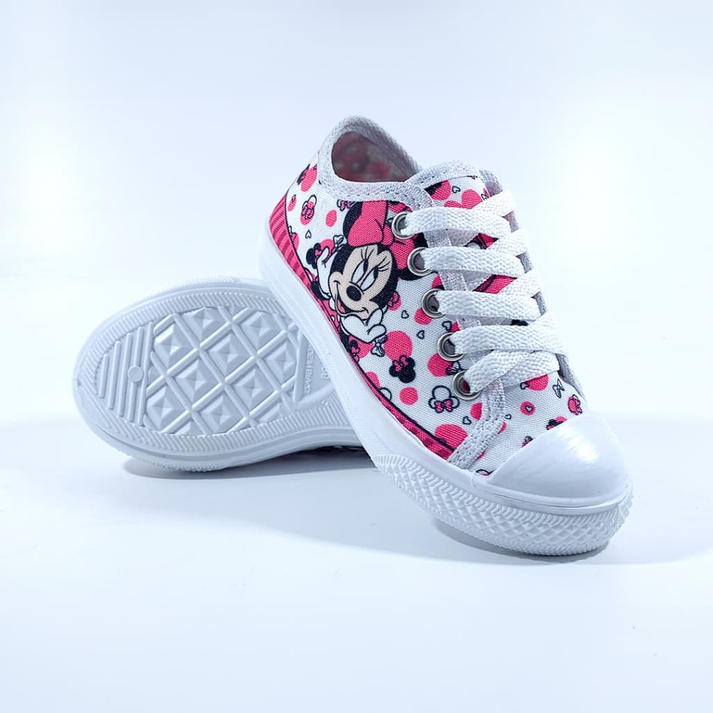 Tênis Infantil Feminino Casual Minnie Confortável Leve Dia a Dia