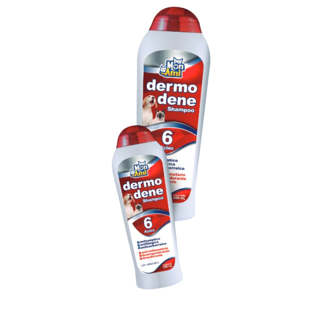 Shampoo para cão gato Dermodene Antisséptico antifungo cuidado e higiene para seu PET 200ml