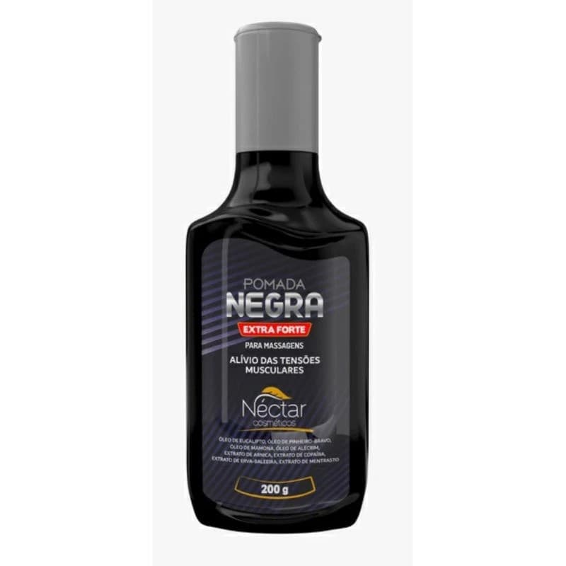 kit com 3 unidades pomada massageadora negra - extra forte- néctar