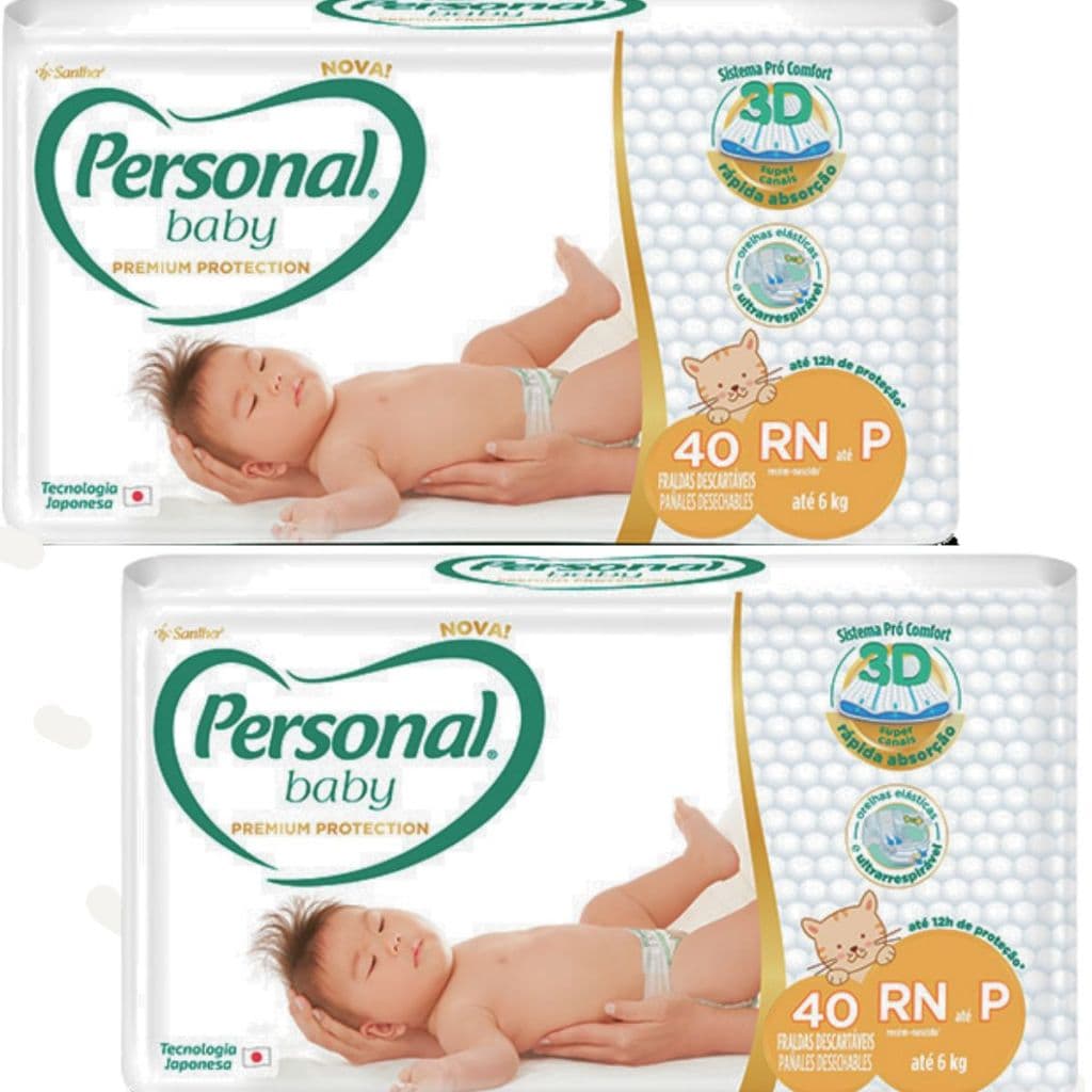 Fraldas Descartáveis Personal Baby Premium Rn Até P - 80 Unidades