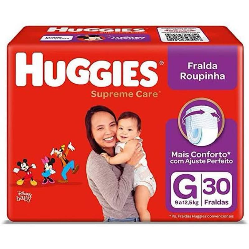 Fralda Roupinha Huggies Supreme Care G 58 Unidades