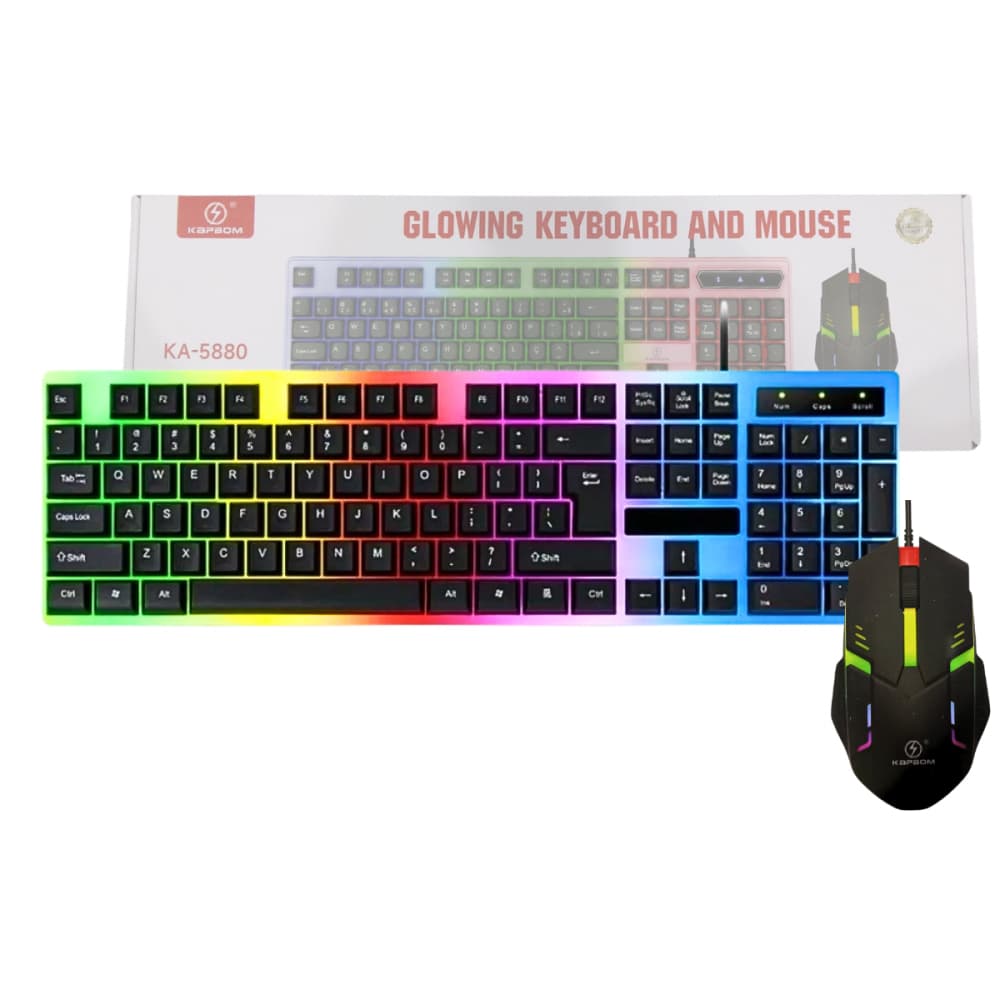 Teclado E Mouse Gamer Semi Mecânico LED RGB Kit Ideal Para Jogos Jogadores Profissionais