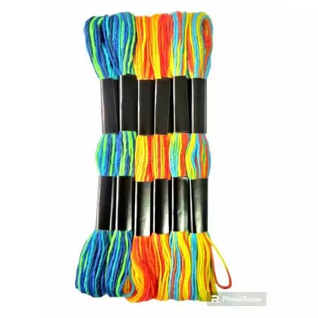 Kit com 06un Linha Meada Para Bordar Multicolor 720826