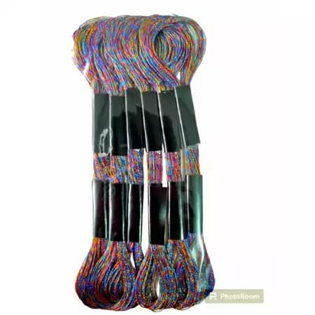 Kit com 06un Linha Meada Para Bordar Multicolor Metálica 720918