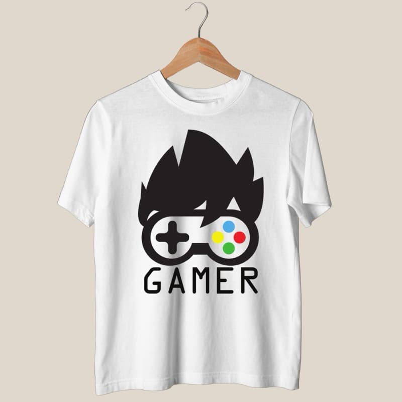 Camiseta Gamer Videogame Jogador Player| Unissex Algodão|  Controle Hair - Infantil Adulto e Plus