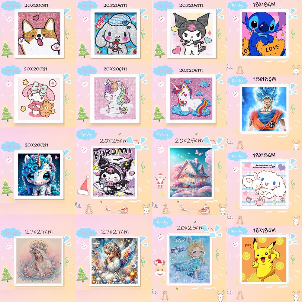 Kits De Pintura De Diamante 5D DIY, Com e sem Moldura, Arte Fofa para Iniciantes, Decoração de Parede, Presente de Natal