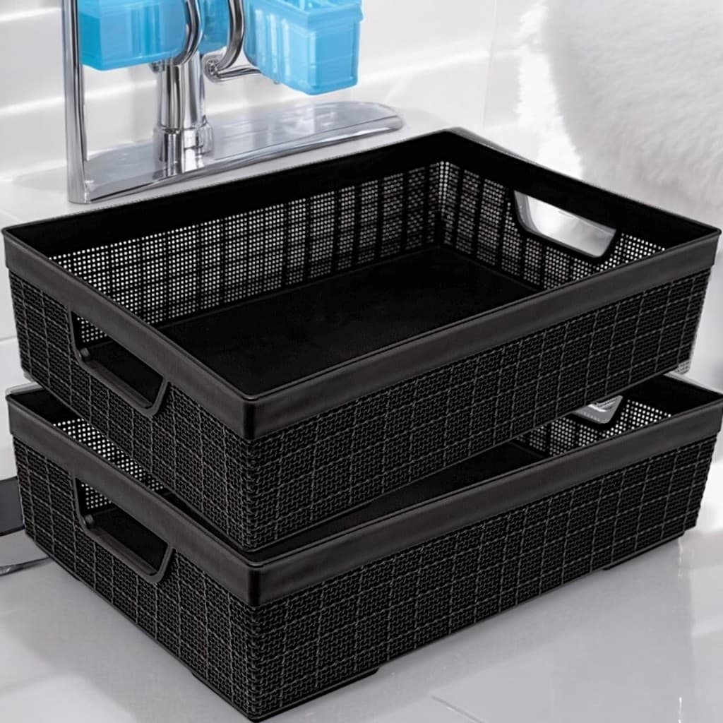 Kit 2 Cestos Organizador 5,2 Litros Lavanderia Armário Cozinha Banheiro 5,2 Litros 33 x 23