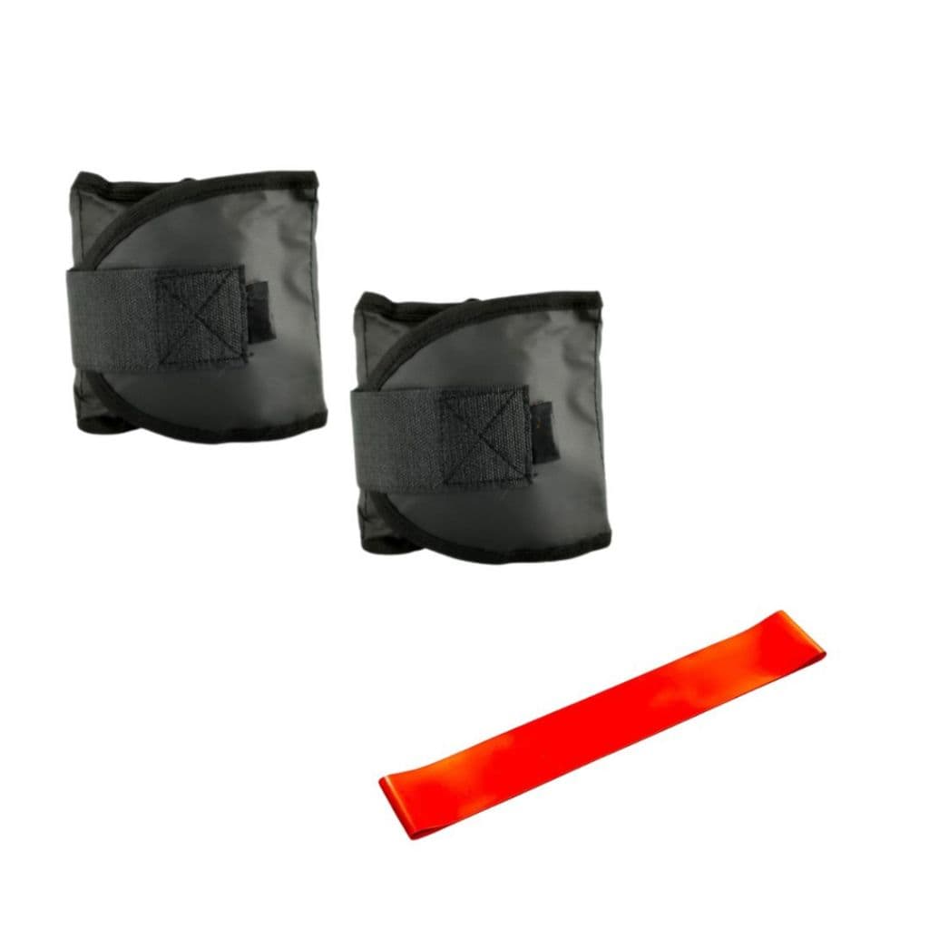 Kit Treino Academia Par Caneleira 2 Kg P/ Pernas + Faixa Elástica Mini Band De Academia Fisioterapia