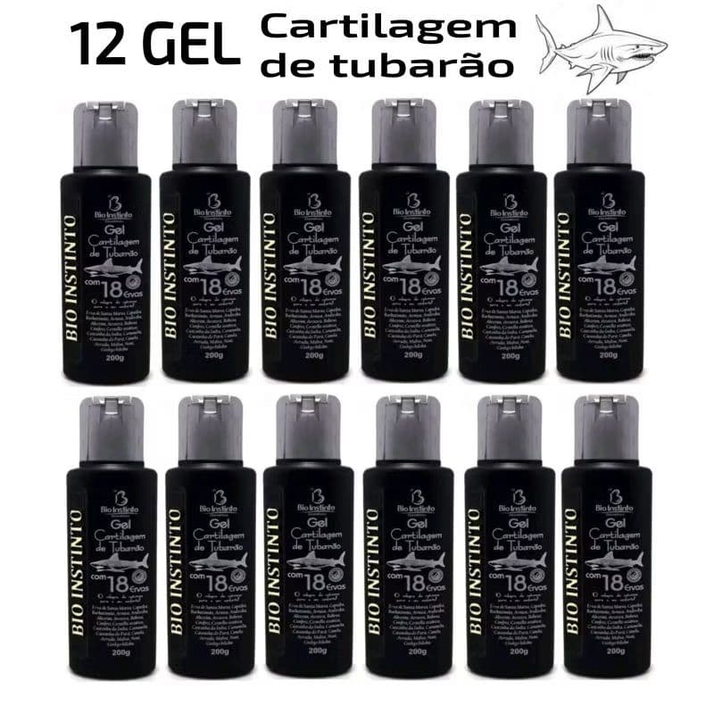 Kit 12 Uni Gel Cartilagem de Tubarão com 18 Ervas 200g - Bio Instinto