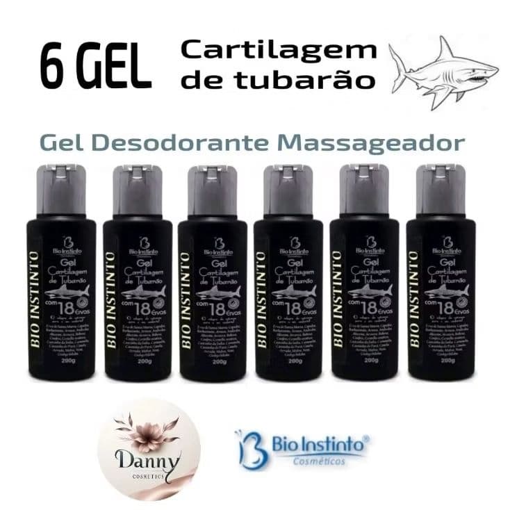 Kit 6 Uni Gel Cartilagem de Tubarão com 18 Ervas 200g - Bio Instinto