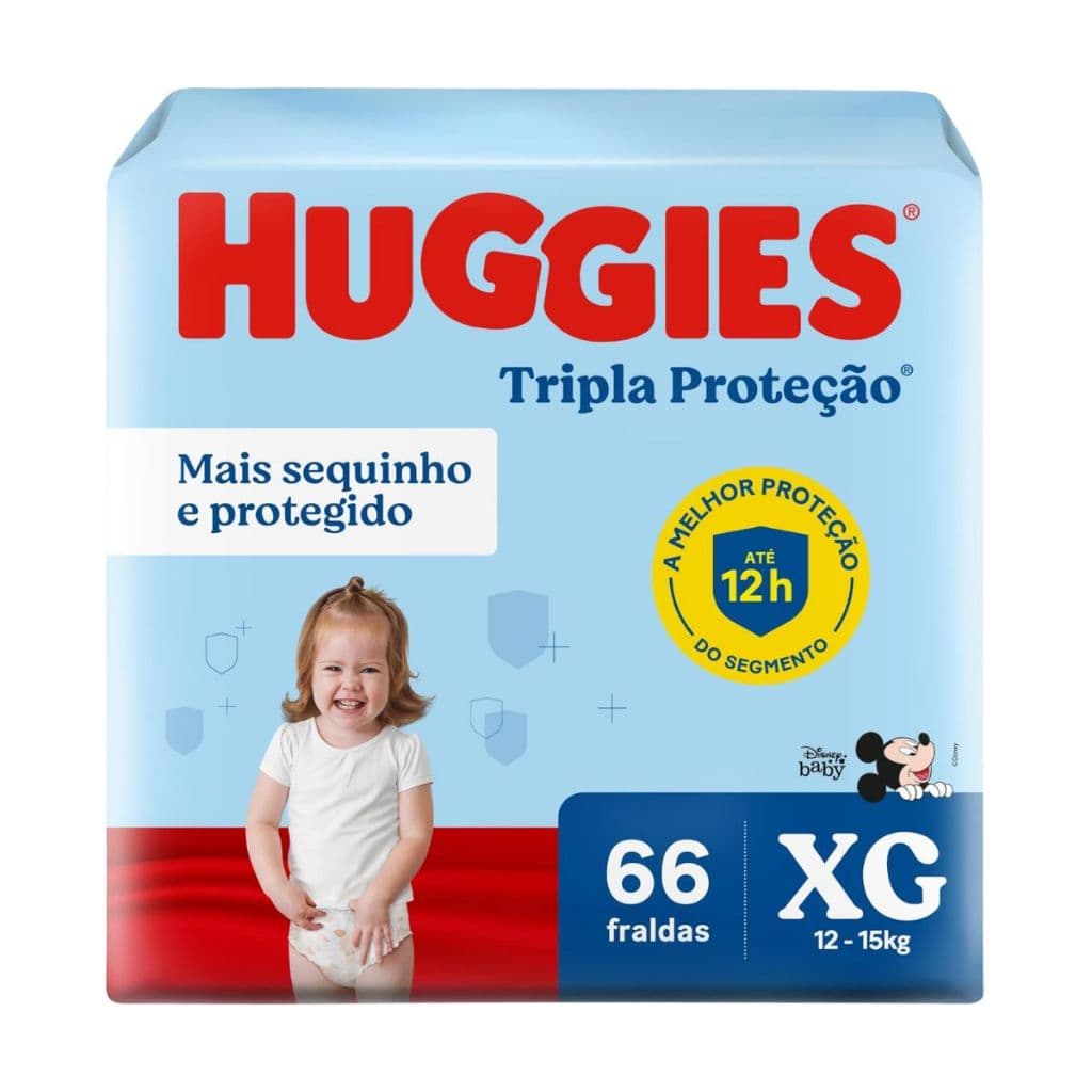Fralda Infantil Huggies Tripla Proteção XG Com 66 Unidades
