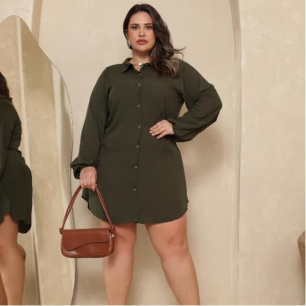Chemise Vestido Viscolinho Plus Size, Camisão Elegante, Leve, All Curve
