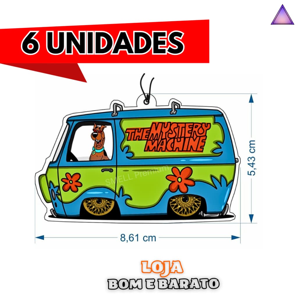 Kit 6 ou 3 Unidades Van do Scooby Cheirinho Aromatizante de Carro e Ambiete - Bom e Barato