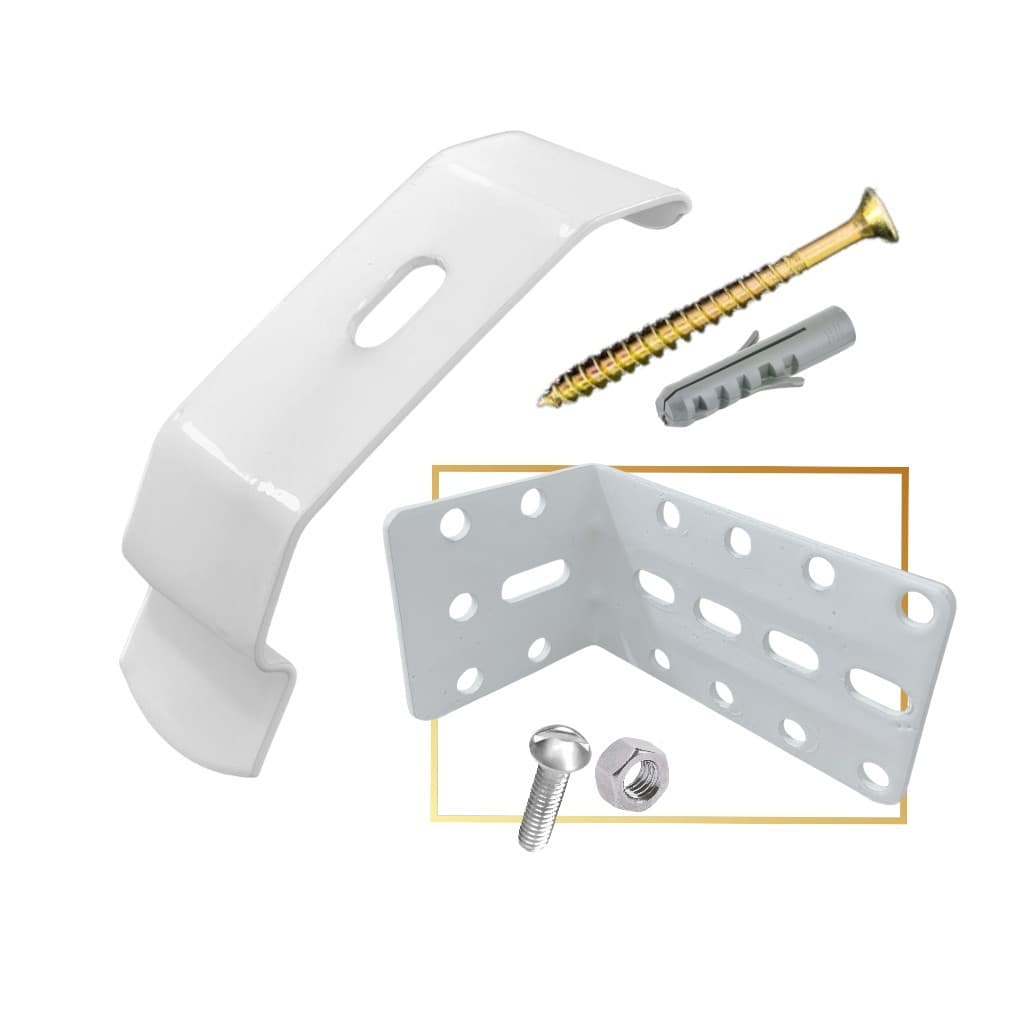 KIT 5 SUPORTE EM L PARA TRILHO SUIÇO DUPLO - PAREDE