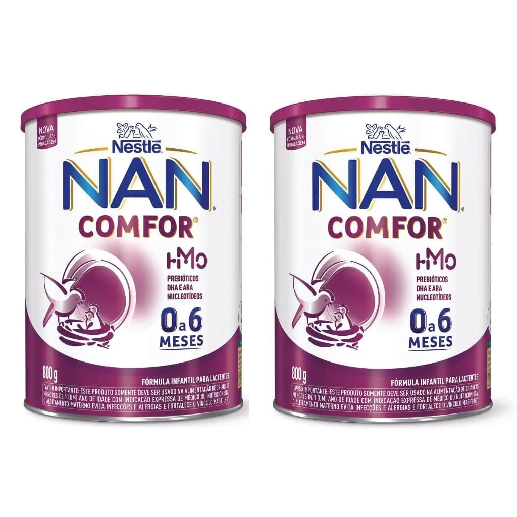 Kit Com 2 Nan Comfor 1 Nestle Formula Infantil 800g