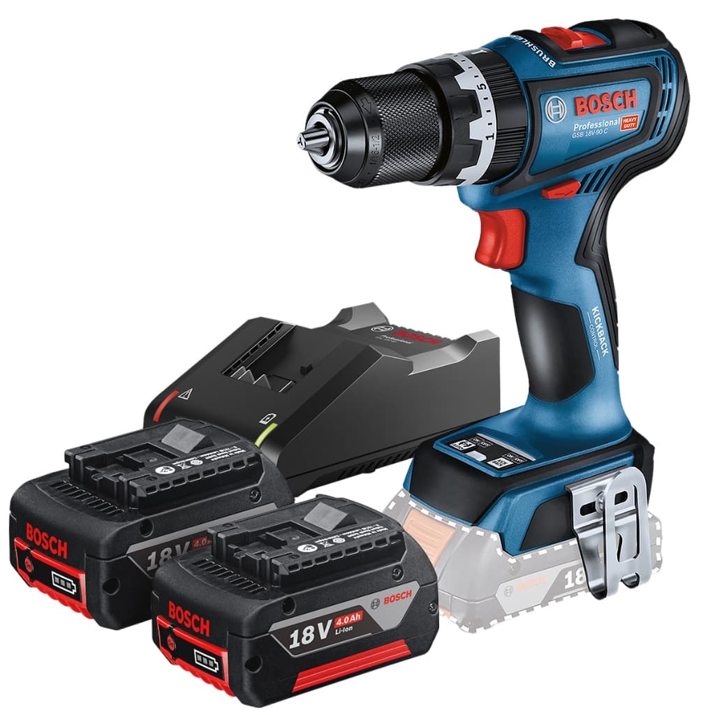 Furadeira de Impacto GSB 18V-90C Bosch Parafusadeira + Bateria