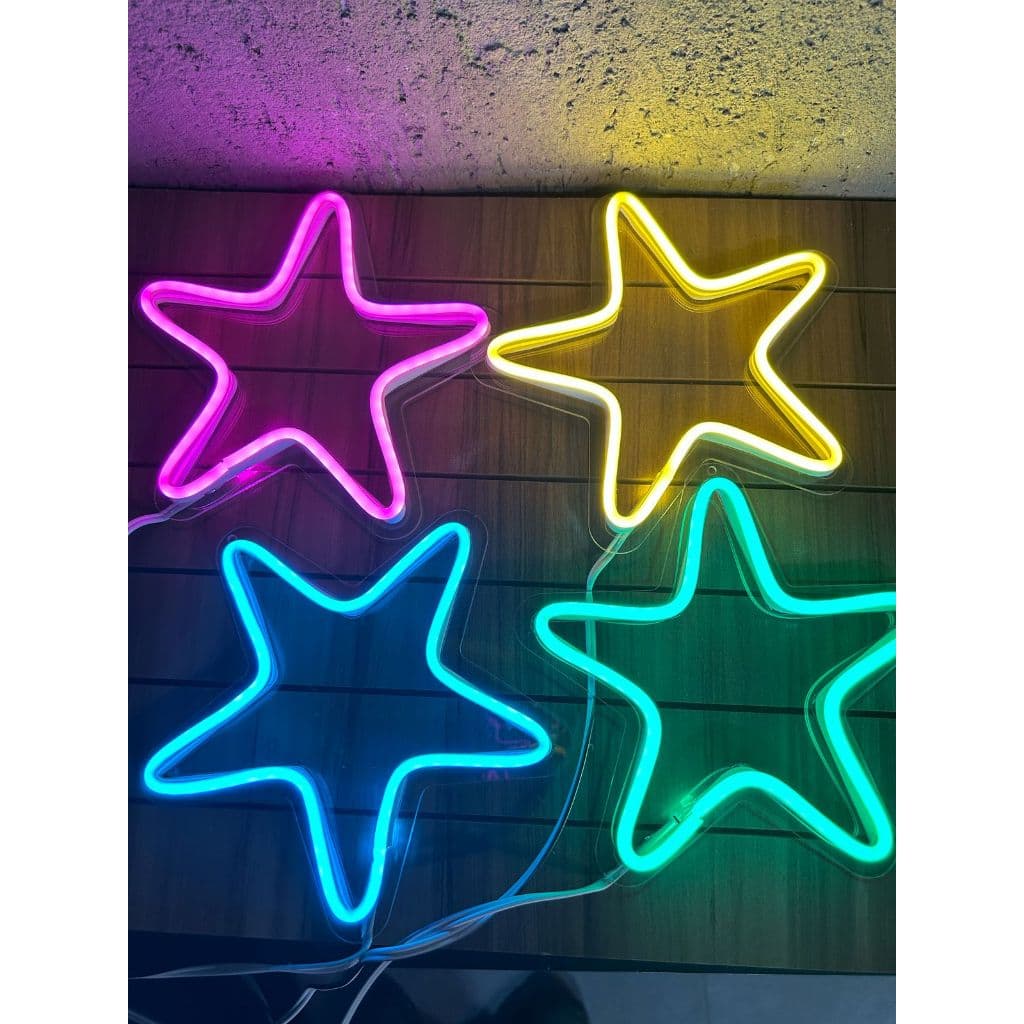 Luminária Parede Estrela Neon Led Decoração Luz 110v-220v