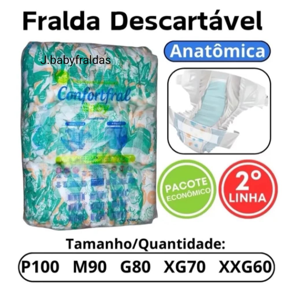FRALDA CONFORTFRAL SEGUNDA LINHA INFANTIL