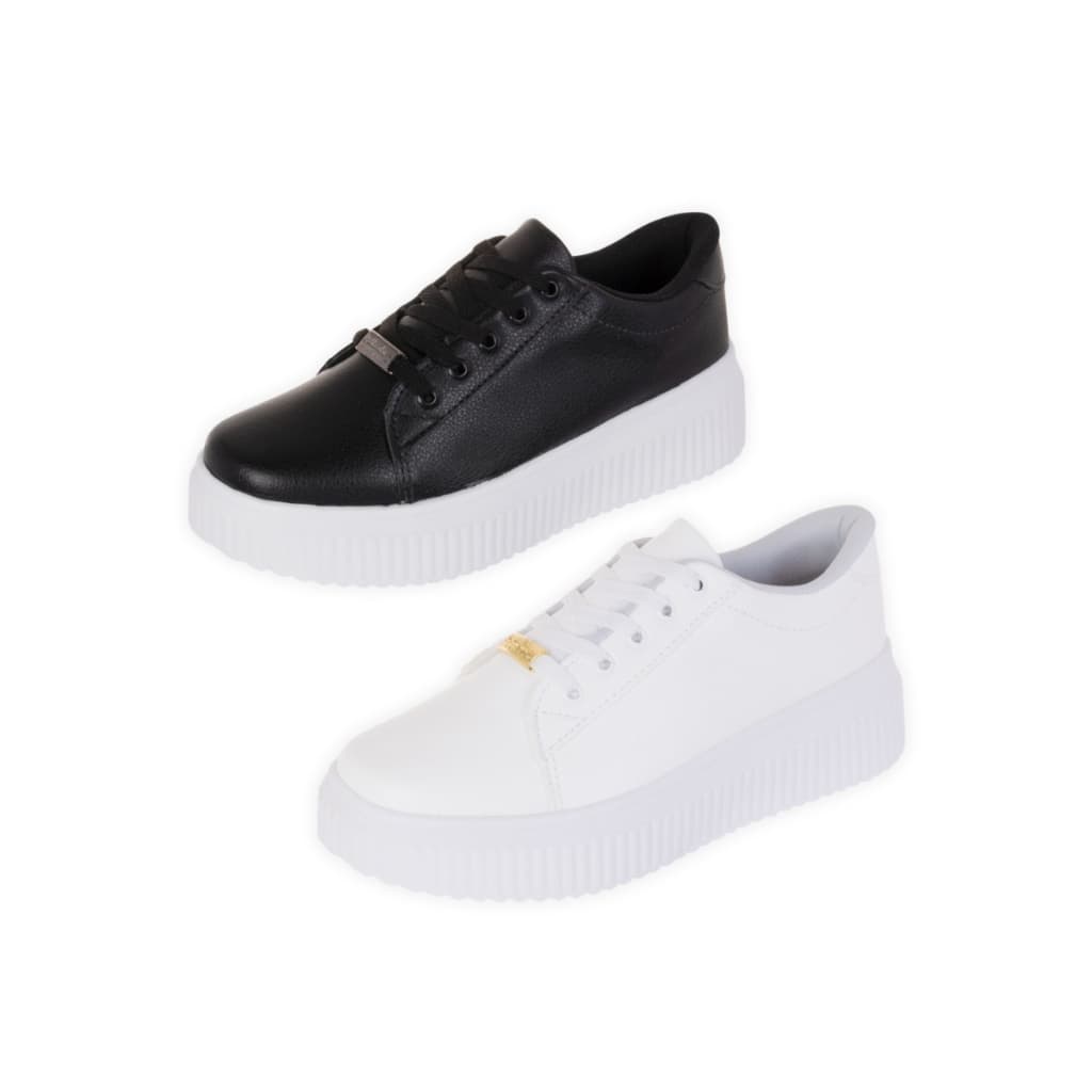 Kit Tênis Feminino Casual Confortável Plataforma Leve Blogueira Moda Sapato Feminino Original