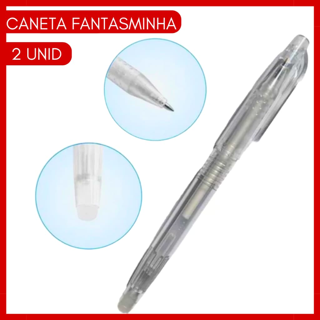 Kit 2 Canetas Fantasminha Mágica Tecido Alfaiate Patchwork