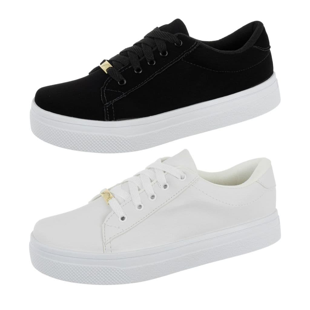 Kit Tênis Feminino Casual Confortável Moda Sapato Feminino Leve Clássico Macio Original