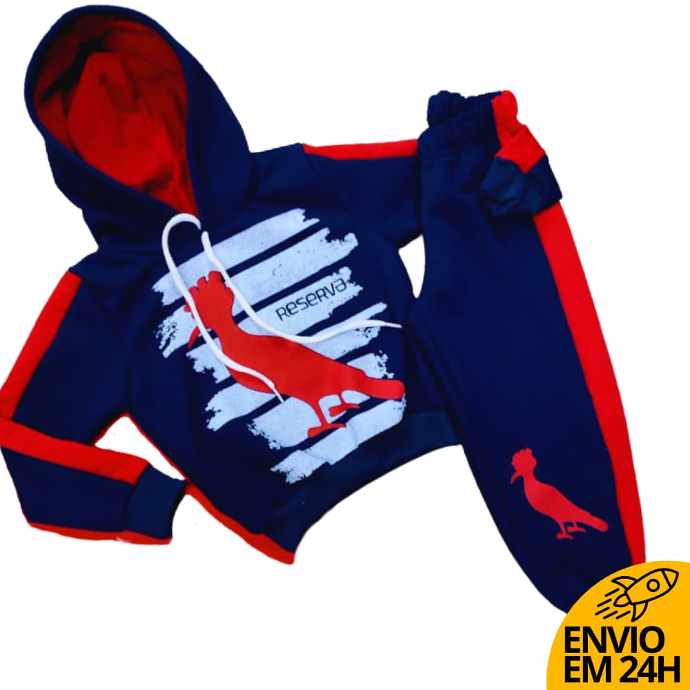 Conjunto Infantil Reser Criança Roupa Infanto Juvenil Menino Masculino - Inverno e Frio - Calça Moletinho + Casaco