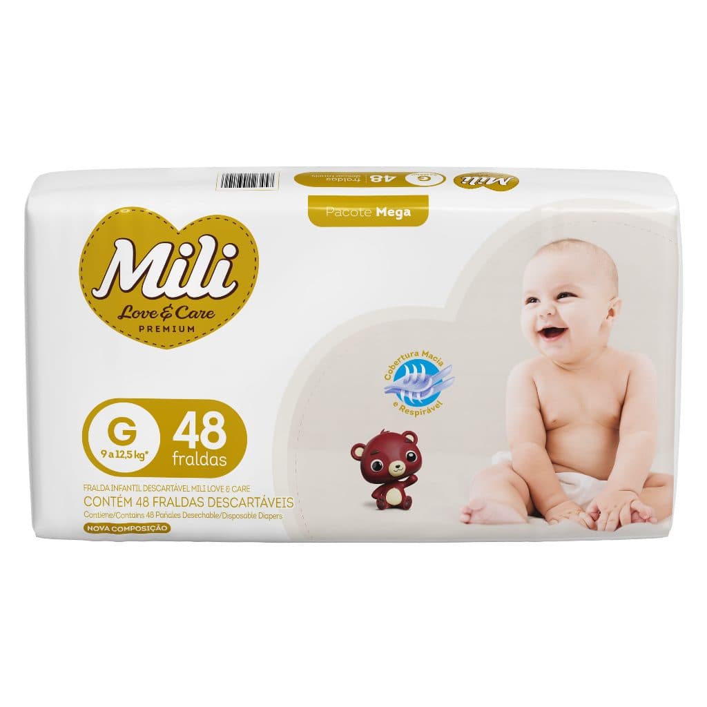 Fralda Mili Love & Care Premium G - 48 Unidades