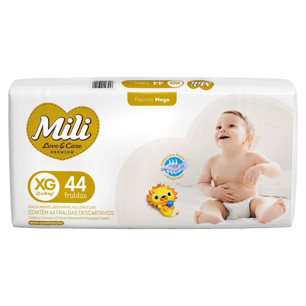 Fralda Mili Love & Care Premium XG - 44 Unidades