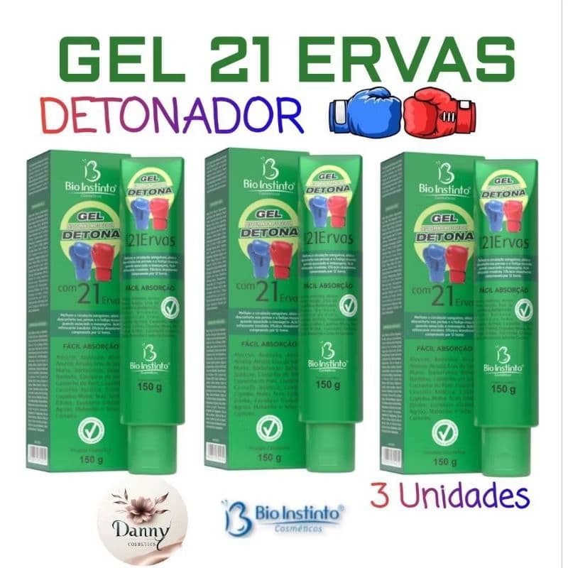 Kit 3 Uni Gel Massageador Detonador com 21 Ervas 150g - Bio Instinto