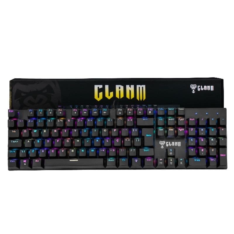TECLADO GAMER MECANICO KING TK87 PRETO MECANICO 1,5M CLANM