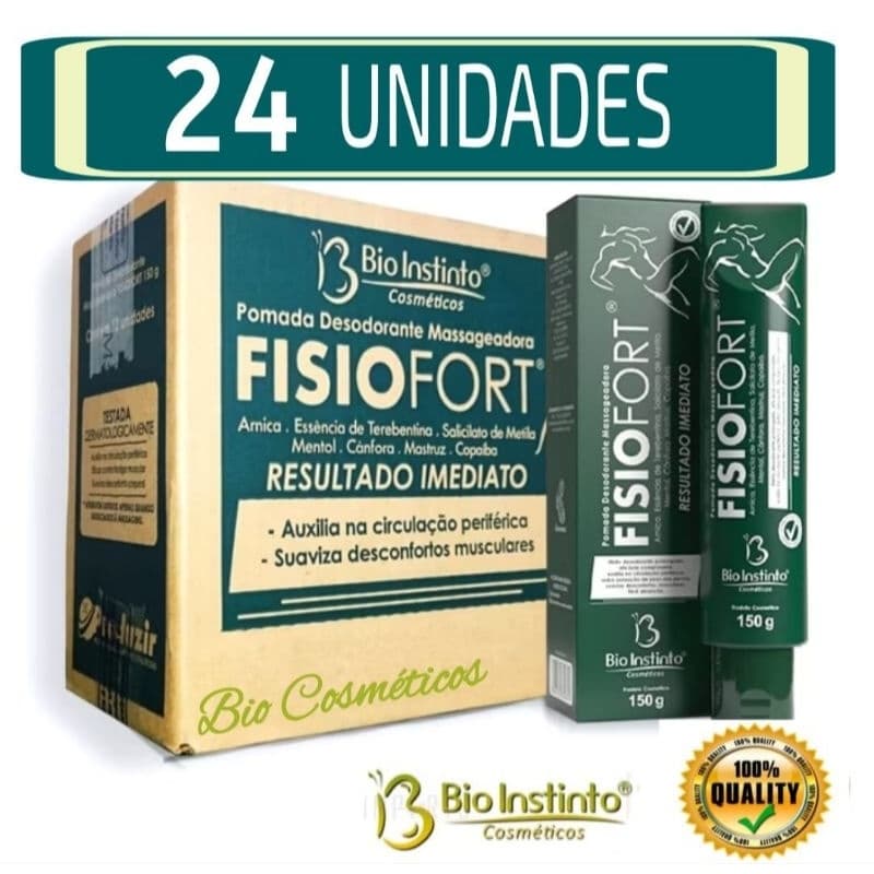 Kit 24 Pomadas Massageadora Fisiofort Verde 150g - Bio Instinto