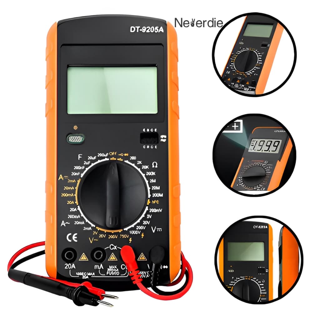Multímetro Digital Portátil Profissional  E Beep Bateria Cabo TesteMedição Display