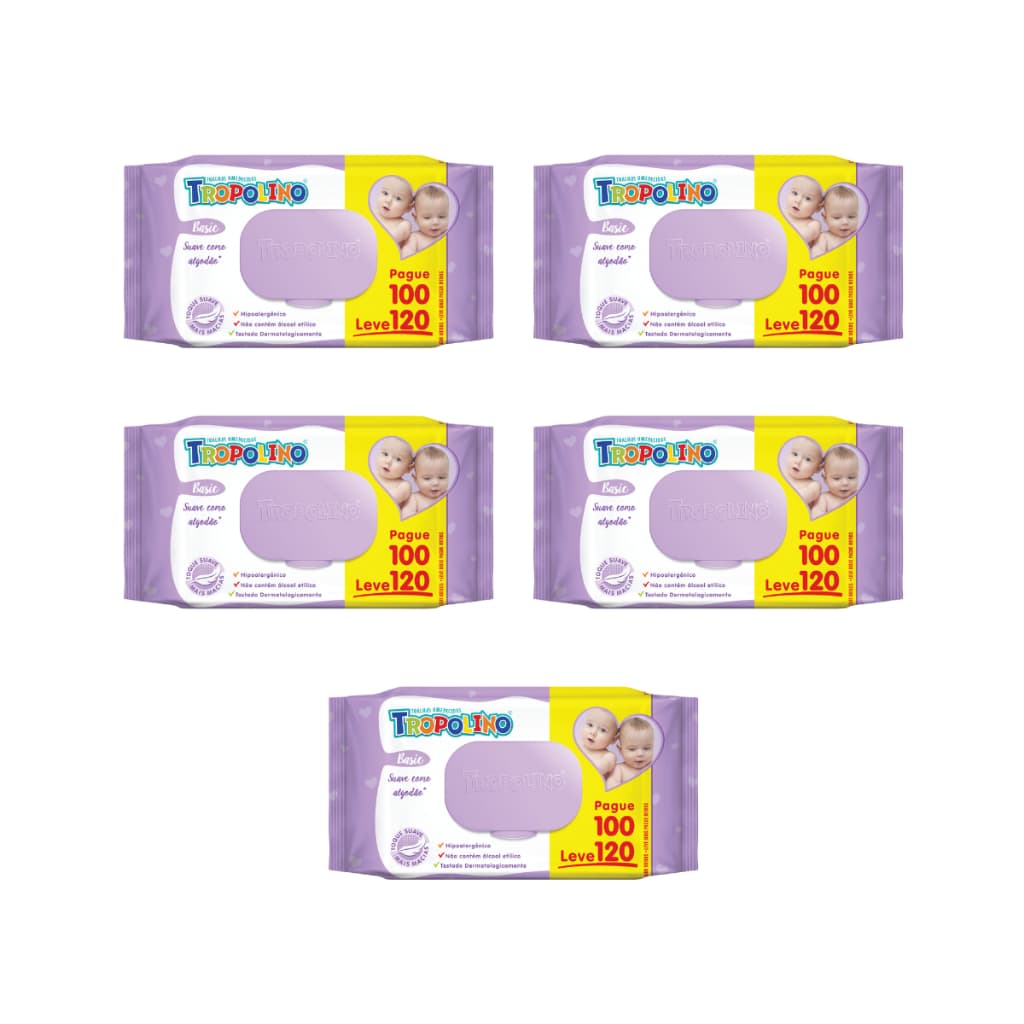 Toalha Umedecida Tropolino 600 Folhas (5undX120fls)