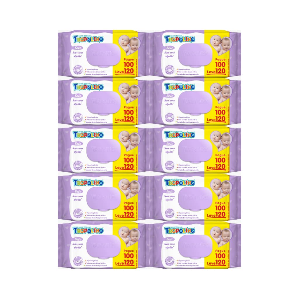 Toalha Umedecida Tropolino 1200 Folhas (10undX120fls)