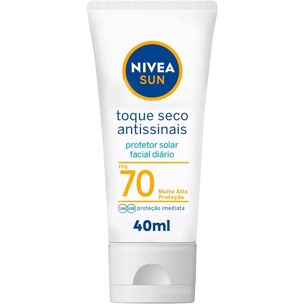 Protetor Solar Facial Nívea Sun Toque Seco FPS70 Antissinais 40ml