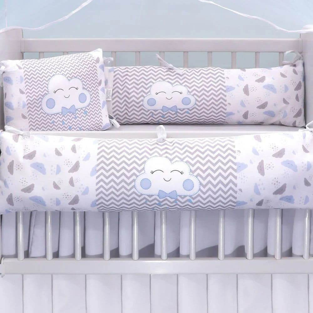 Kit Mini Berço Estampado Confortável, Seguro e de Qualidade para Bebê, Enxoval Completo, Macio e Durável 100% Algodão