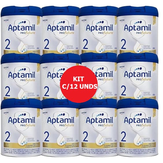 KIT C/12 FORMULA INFANTIL APTAMIL PROFUTURA 2 800G