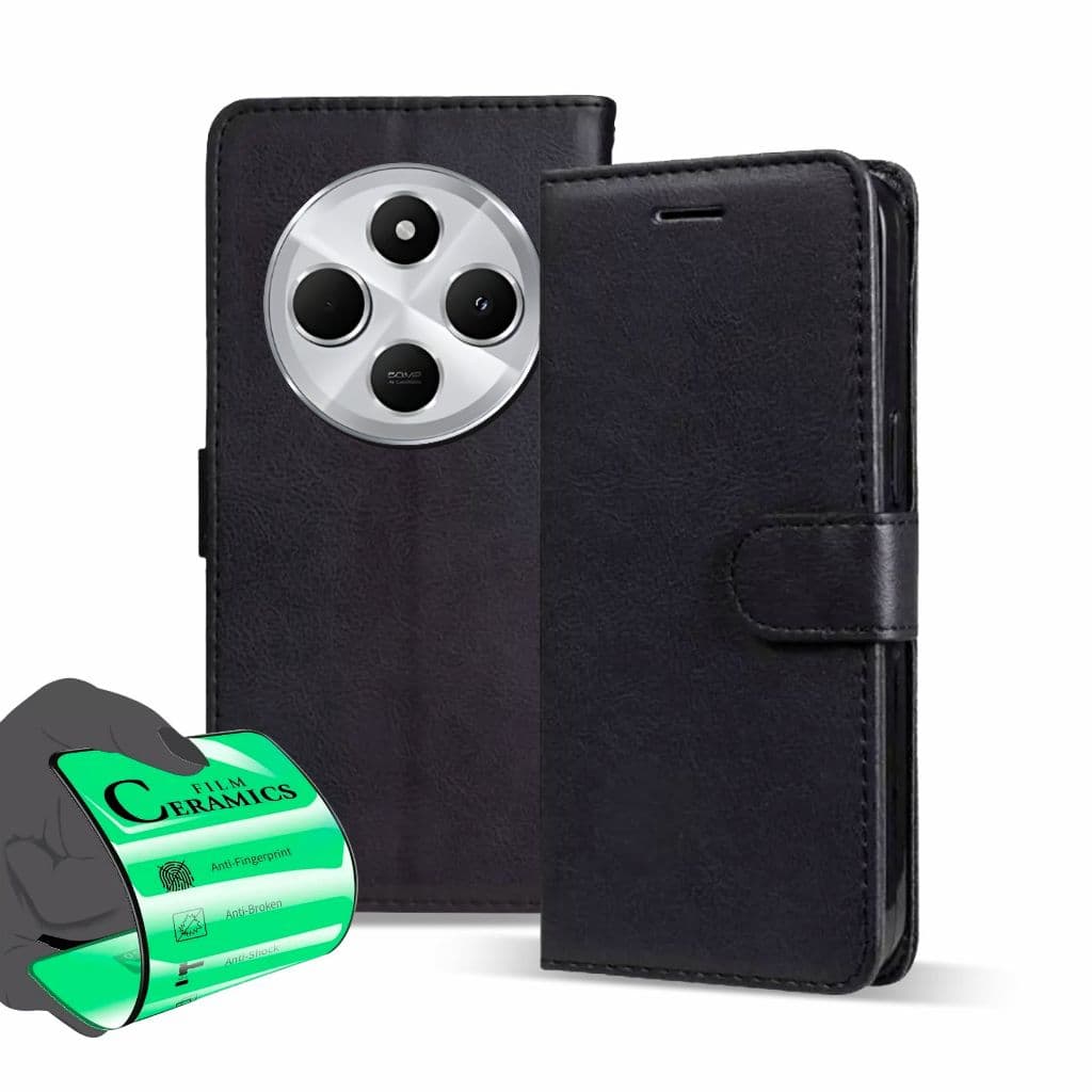 Capa Capinha Carteira Flip + Pelicula Para Xiaomi Redmi 14C