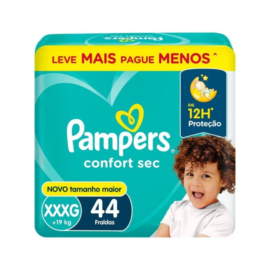 Fralda Infantil Pampers Confort Sec XXXG Com 44 Unidades