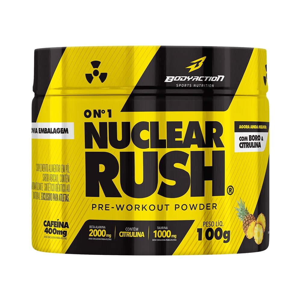 Bodyaction Nuclear Rush Pote 100g Pré Treino com Beta Alanina e Taurina