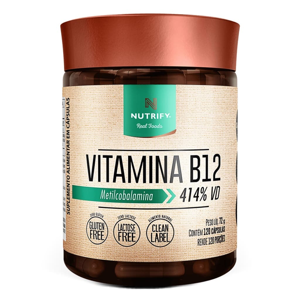 Nutrify Vitamina B12 Metilcobalamina – 414% VD – Metabolismo Energético – 120 Cápsulas