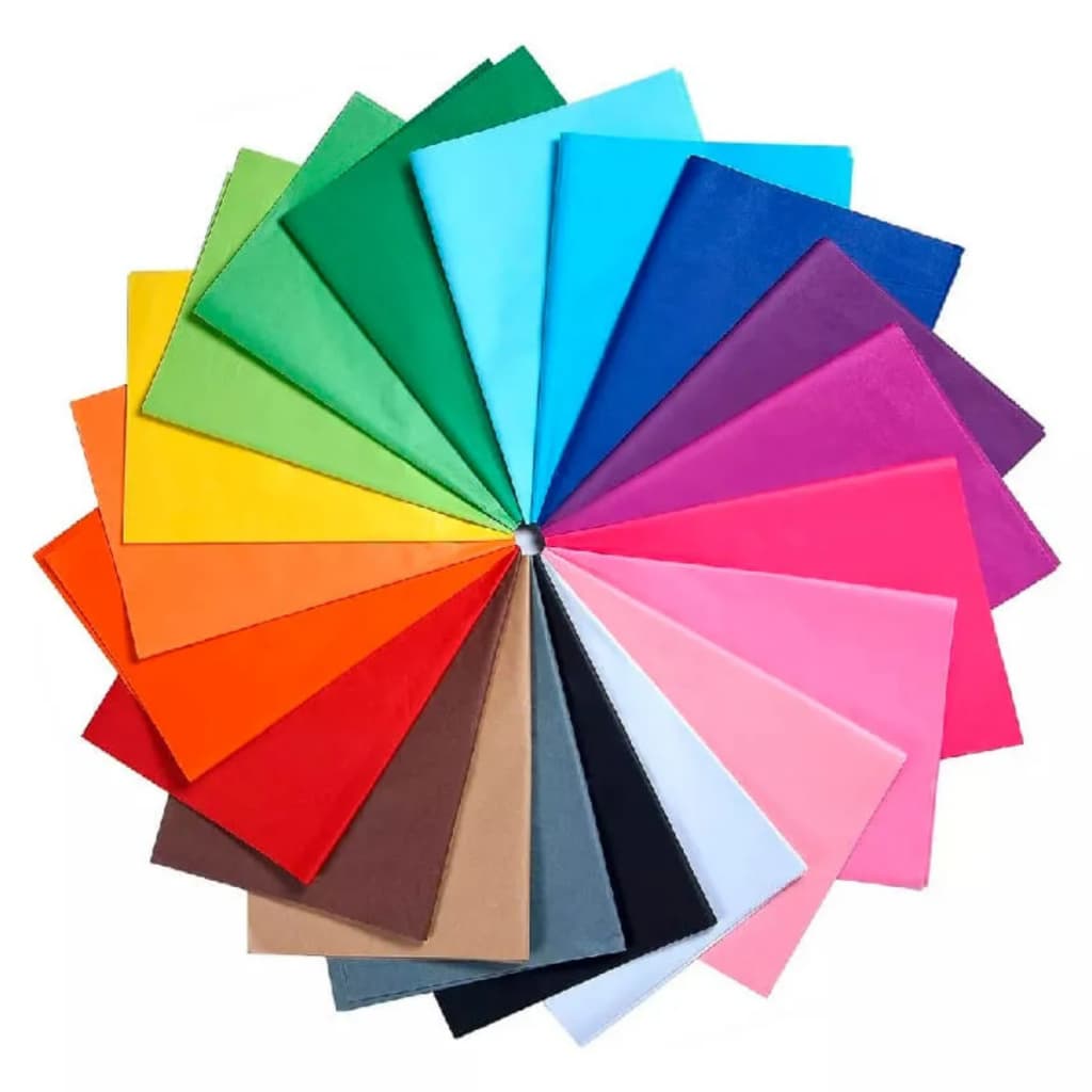 Papel Seda Branco e diversas cores 50x70cm 100 e 50 folhas embrulho, artesanato, pipas seda grande