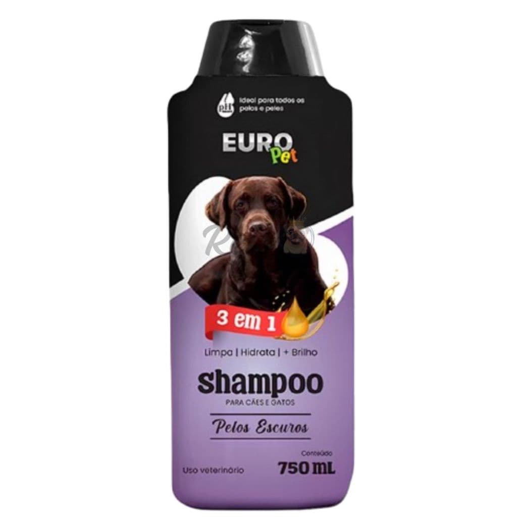 Shampoo Euro Pet Pelos Escuros Para Cães e Gatos 750ml