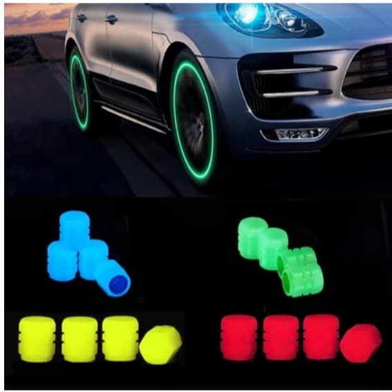 Tampa Da Válvula Do Pneu Fluorescente Luminosa para Carro Moto Bike Brilhante Decoração Automóvel Acessórios De Estilo