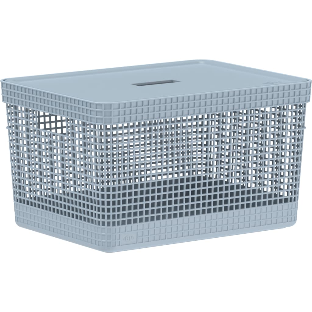 Cesto Organizador Roupas Banheiro Grid Com tampa 20l Ou